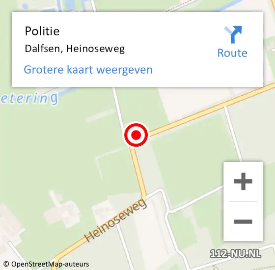 Locatie op kaart van de 112 melding: Politie Dalfsen, Heinoseweg op 14 mei 2020 20:24