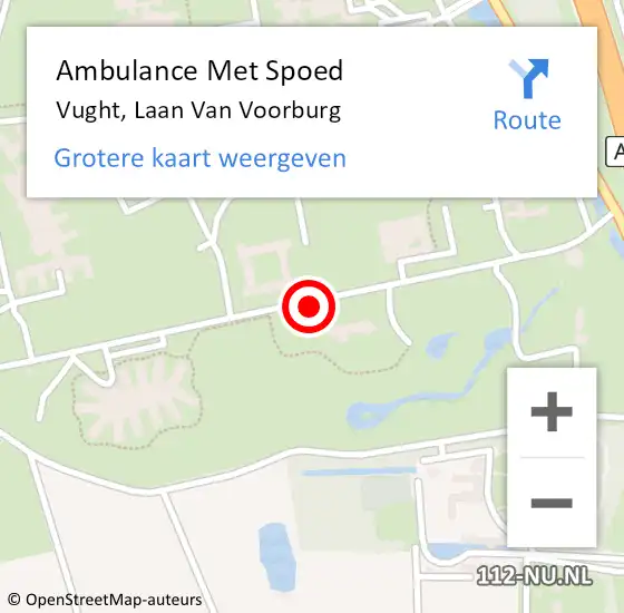 Locatie op kaart van de 112 melding: Ambulance Met Spoed Naar Vught, Laan Van Voorburg op 14 mei 2020 22:56