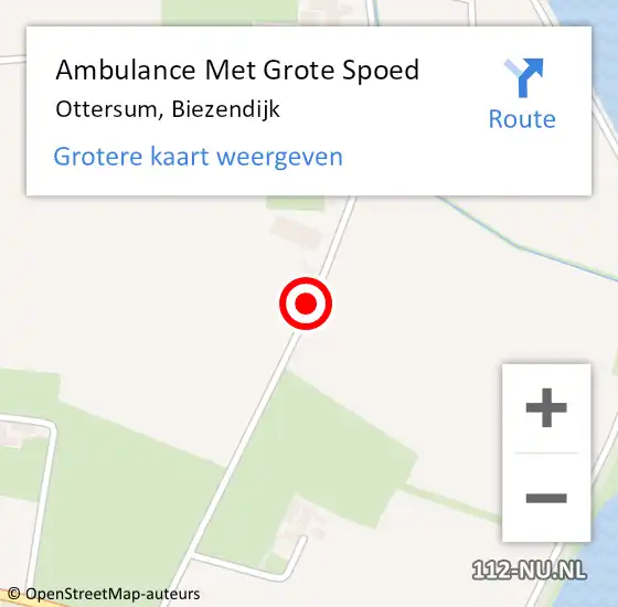 Locatie op kaart van de 112 melding: Ambulance Met Grote Spoed Naar Ottersum, Biezendijk op 15 mei 2020 00:19