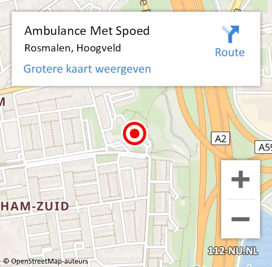 Locatie op kaart van de 112 melding: Ambulance Met Spoed Naar Rosmalen, Hoogveld op 15 mei 2020 00:20