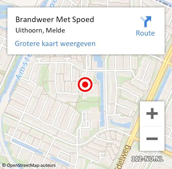 Locatie op kaart van de 112 melding: Brandweer Met Spoed Naar Uithoorn, Melde op 15 mei 2020 00:59