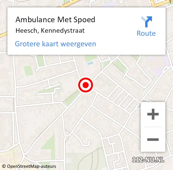 Locatie op kaart van de 112 melding: Ambulance Met Spoed Naar Heesch, John F Kennedystraat op 15 mei 2020 07:57