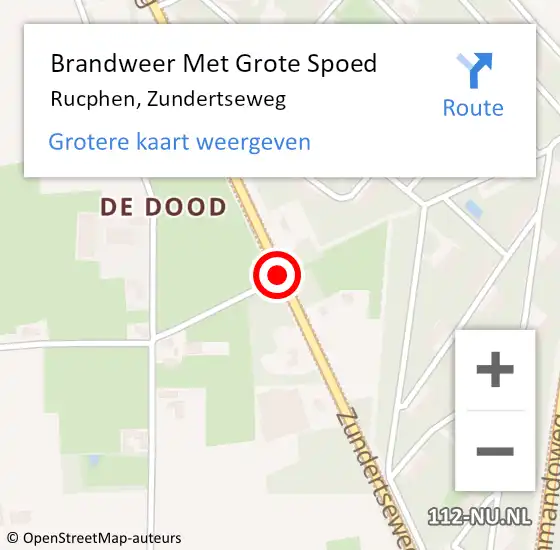 Locatie op kaart van de 112 melding: Brandweer Met Grote Spoed Naar Rucphen, Zundertseweg op 15 mei 2020 12:47