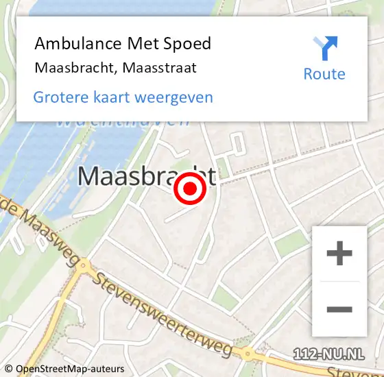 Locatie op kaart van de 112 melding: Ambulance Met Spoed Naar Maasbracht, Maasstraat op 15 mei 2020 14:44