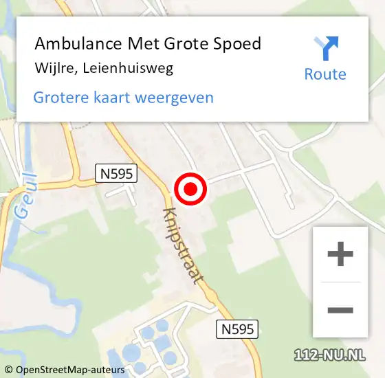 Locatie op kaart van de 112 melding: Ambulance Met Grote Spoed Naar Wijlre, Leienhuisweg op 6 mei 2014 18:35