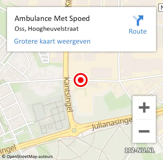 Locatie op kaart van de 112 melding: Ambulance Met Spoed Naar Oss, Hoogheuvelstraat op 15 mei 2020 15:38