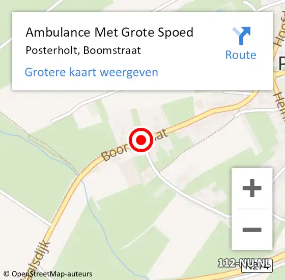 Locatie op kaart van de 112 melding: Ambulance Met Grote Spoed Naar Posterholt, Boomstraat op 15 mei 2020 17:57