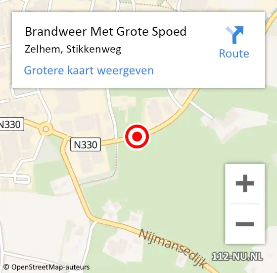 Locatie op kaart van de 112 melding: Brandweer Met Grote Spoed Naar Zelhem, Stikkenweg op 15 mei 2020 18:07