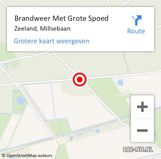 Locatie op kaart van de 112 melding: Brandweer Met Grote Spoed Naar Zeeland, Millsebaan op 15 mei 2020 19:21