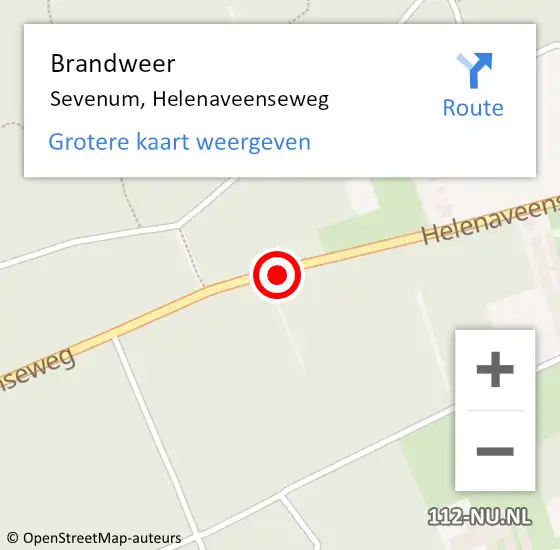 Locatie op kaart van de 112 melding: Brandweer Sevenum, Helenaveenseweg op 15 mei 2020 19:28