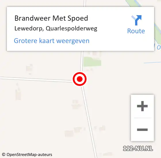 Locatie op kaart van de 112 melding: Brandweer Met Spoed Naar Lewedorp, Quarlespolderweg op 15 mei 2020 19:55