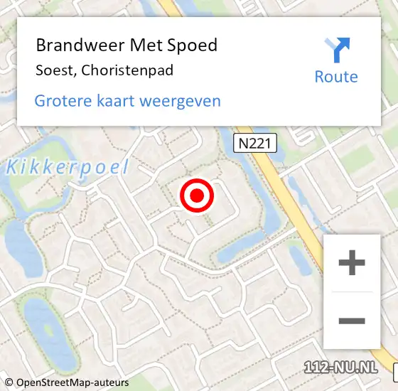 Locatie op kaart van de 112 melding: Brandweer Met Spoed Naar Soest, Choristenpad op 15 mei 2020 20:23