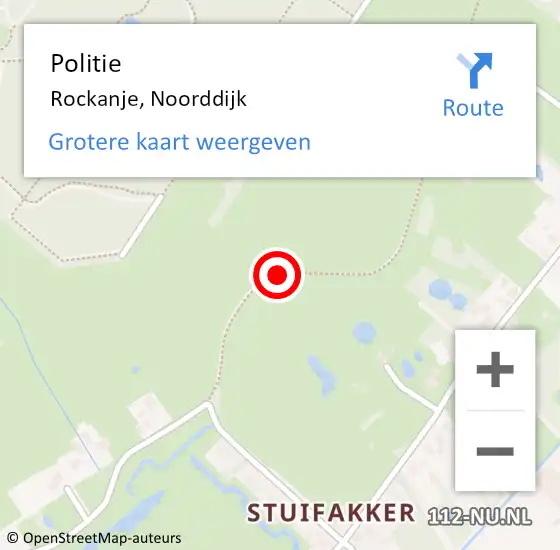 Locatie op kaart van de 112 melding: Politie Rockanje, Noorddijk op 15 mei 2020 20:29