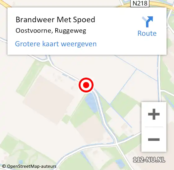 Locatie op kaart van de 112 melding: Brandweer Met Spoed Naar Oostvoorne, Ruggeweg op 15 mei 2020 21:08