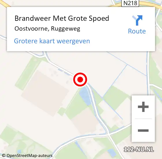 Locatie op kaart van de 112 melding: Brandweer Met Grote Spoed Naar Oostvoorne, Ruggeweg op 15 mei 2020 21:12