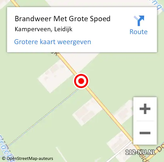 Locatie op kaart van de 112 melding: Brandweer Met Grote Spoed Naar Kamperveen, Leidijk op 15 mei 2020 23:00