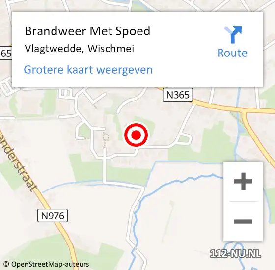 Locatie op kaart van de 112 melding: Brandweer Met Spoed Naar Vlagtwedde, Wischmei op 15 mei 2020 23:12