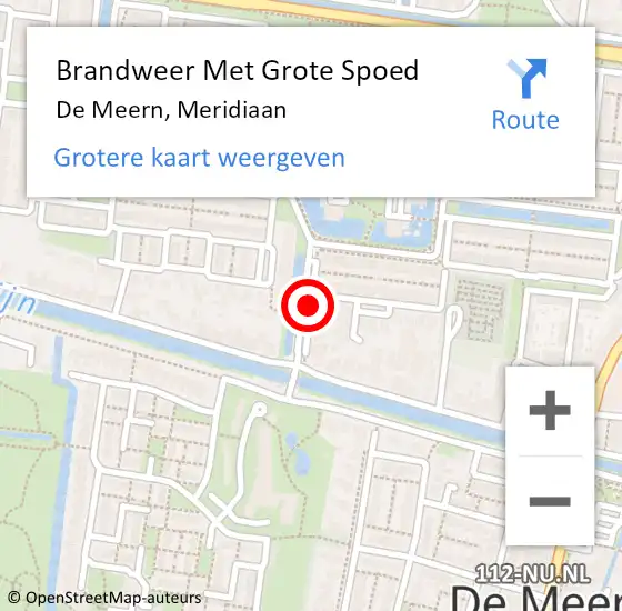 Locatie op kaart van de 112 melding: Brandweer Met Grote Spoed Naar De Meern, Meridiaan op 16 mei 2020 00:10