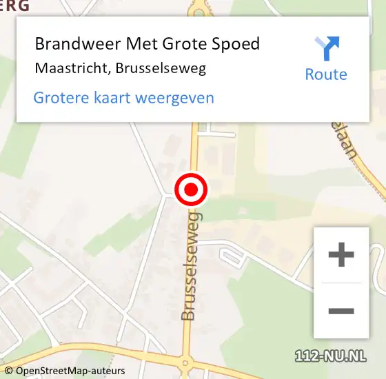 Locatie op kaart van de 112 melding: Brandweer Met Grote Spoed Naar Maastricht, Brusselseweg op 16 mei 2020 00:18