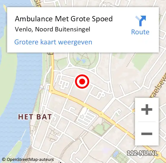 Locatie op kaart van de 112 melding: Ambulance Met Grote Spoed Naar Venlo, Noord Buitensingel op 16 mei 2020 07:57