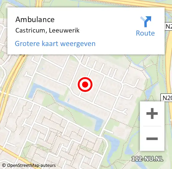 Locatie op kaart van de 112 melding: Ambulance Castricum, Leeuwerik op 16 mei 2020 09:51