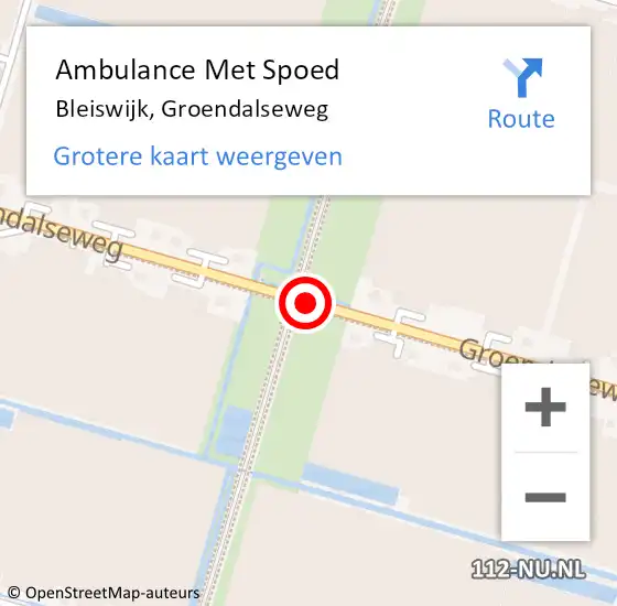 Locatie op kaart van de 112 melding: Ambulance Met Spoed Naar Bleiswijk, Groendalseweg op 16 mei 2020 11:18
