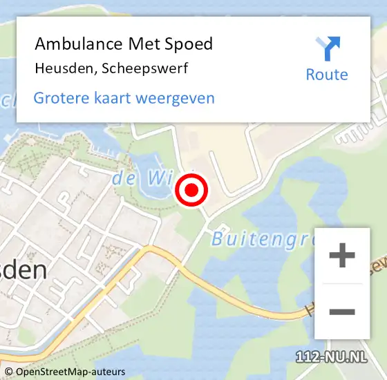 Locatie op kaart van de 112 melding: Ambulance Met Spoed Naar Heusden, Scheepswerf op 16 mei 2020 11:27