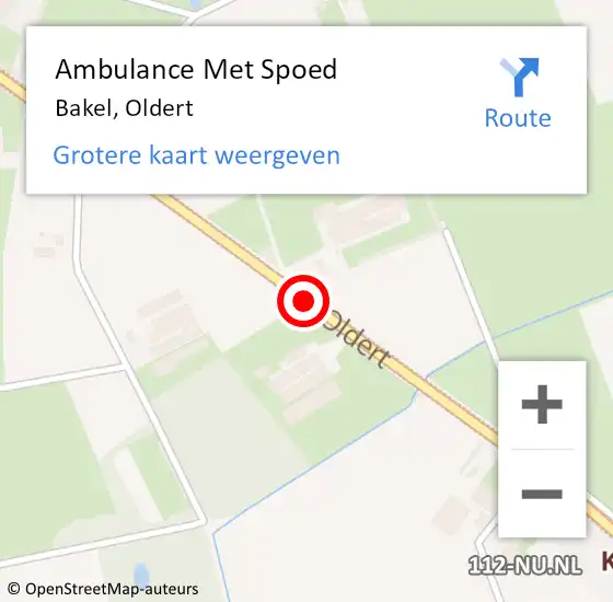 Locatie op kaart van de 112 melding: Ambulance Met Spoed Naar Bakel, Oldert op 16 mei 2020 11:37