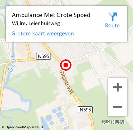 Locatie op kaart van de 112 melding: Ambulance Met Grote Spoed Naar Wijlre, Leienhuisweg op 6 mei 2014 20:05