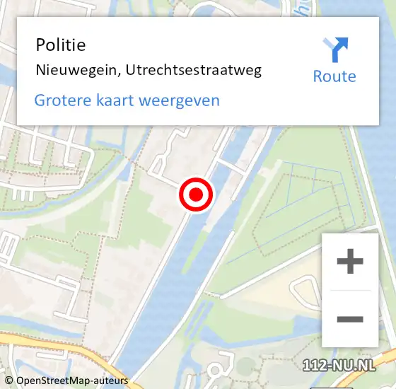 Locatie op kaart van de 112 melding: Politie Nieuwegein, Utrechtsestraatweg op 16 mei 2020 14:18