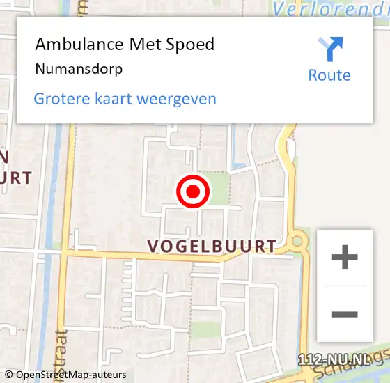Locatie op kaart van de 112 melding: Ambulance Met Spoed Naar Numansdorp op 16 mei 2020 14:46