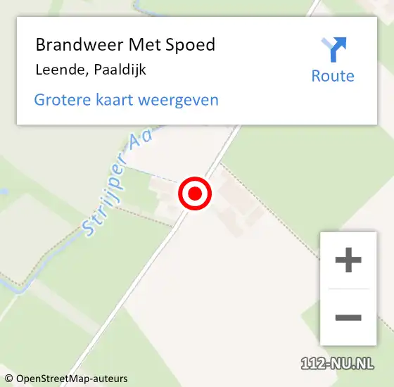 Locatie op kaart van de 112 melding: Brandweer Met Spoed Naar Leende, Paaldijk op 16 mei 2020 15:16