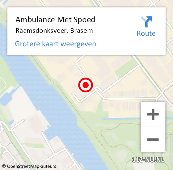 Locatie op kaart van de 112 melding: Ambulance Met Spoed Naar Raamsdonksveer, Brasem op 6 mei 2014 20:14