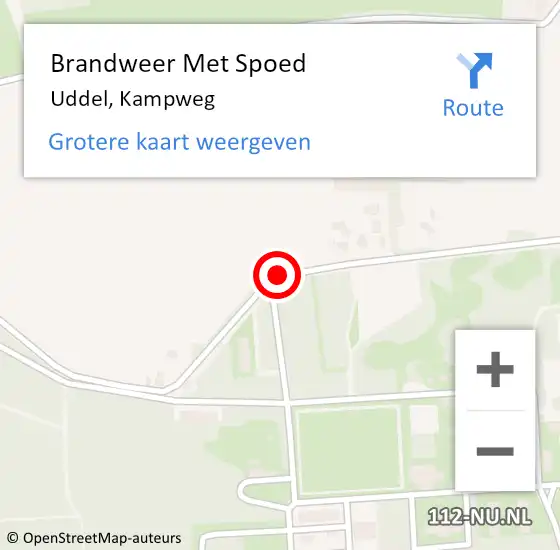 Locatie op kaart van de 112 melding: Brandweer Met Spoed Naar Uddel, Kampweg op 16 mei 2020 16:05