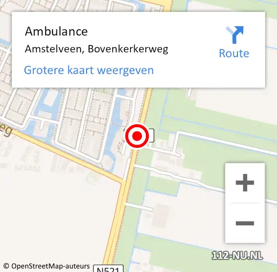 Locatie op kaart van de 112 melding: Ambulance Amstelveen, Bovenkerkerweg op 16 mei 2020 17:25