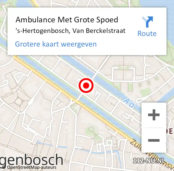 Locatie op kaart van de 112 melding: Ambulance Met Grote Spoed Naar 's-Hertogenbosch, Van Berckelstraat op 16 mei 2020 17:46