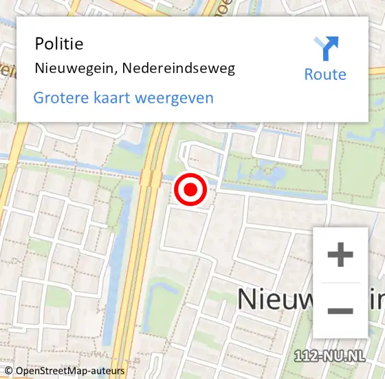 Locatie op kaart van de 112 melding: Politie Nieuwegein, Nedereindseweg op 16 mei 2020 20:02