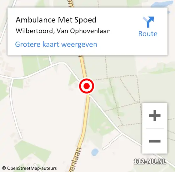 Locatie op kaart van de 112 melding: Ambulance Met Spoed Naar Wilbertoord, Van Ophovenlaan op 16 mei 2020 21:37