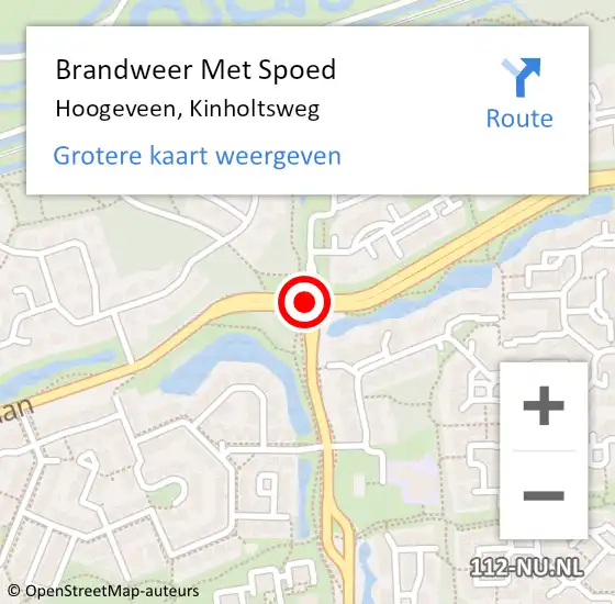 Locatie op kaart van de 112 melding: Brandweer Met Spoed Naar Hoogeveen, Kinholtsweg op 16 mei 2020 22:20