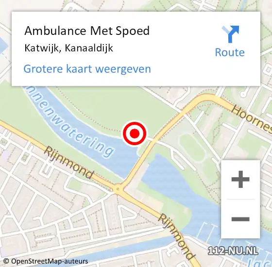 Locatie op kaart van de 112 melding: Ambulance Met Spoed Naar Katwijk, Kanaaldijk op 6 mei 2014 21:01