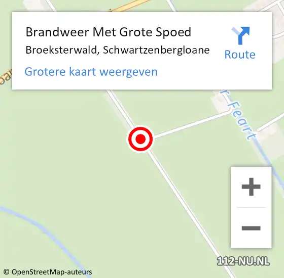 Locatie op kaart van de 112 melding: Brandweer Met Grote Spoed Naar Broeksterwald, Schwartzenbergloane op 17 mei 2020 03:52