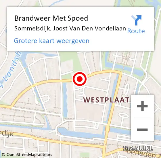 Locatie op kaart van de 112 melding: Brandweer Met Spoed Naar Sommelsdijk, Joost Van Den Vondellaan op 17 mei 2020 07:18