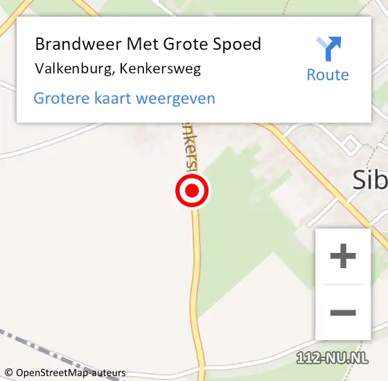 Locatie op kaart van de 112 melding: Brandweer Met Grote Spoed Naar Valkenburg, Kenkersweg op 17 mei 2020 08:24