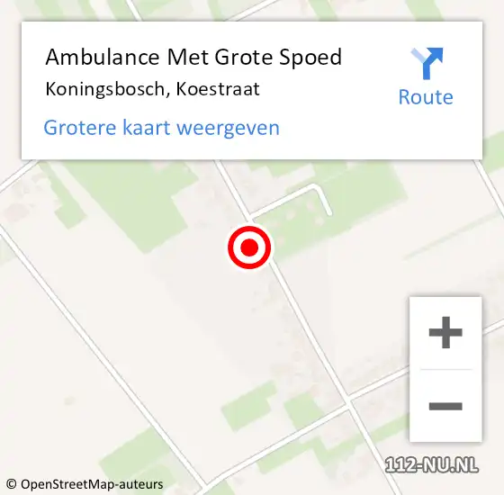 Locatie op kaart van de 112 melding: Ambulance Met Grote Spoed Naar Koningsbosch, Koestraat op 6 mei 2014 21:42