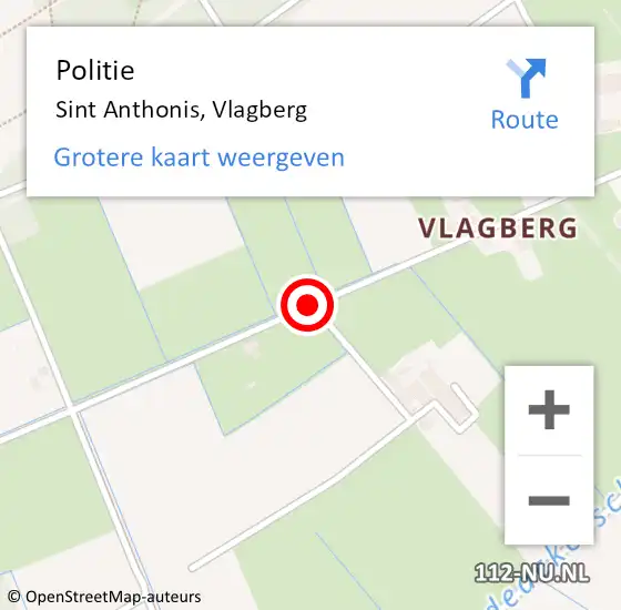 Locatie op kaart van de 112 melding: Politie Sint Anthonis, Vlagberg op 17 mei 2020 11:15