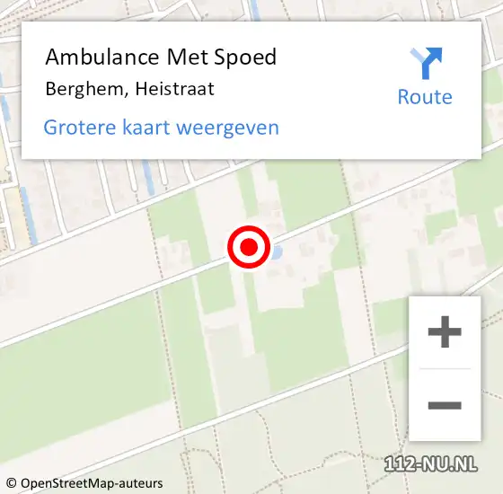 Locatie op kaart van de 112 melding: Ambulance Met Spoed Naar Berghem, Heistraat op 17 mei 2020 12:40