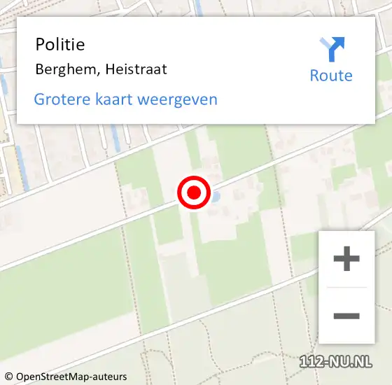 Locatie op kaart van de 112 melding: Politie Berghem, Heistraat op 17 mei 2020 12:41