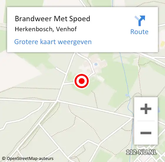 Locatie op kaart van de 112 melding: Brandweer Met Spoed Naar Herkenbosch, Venhof op 17 mei 2020 13:29