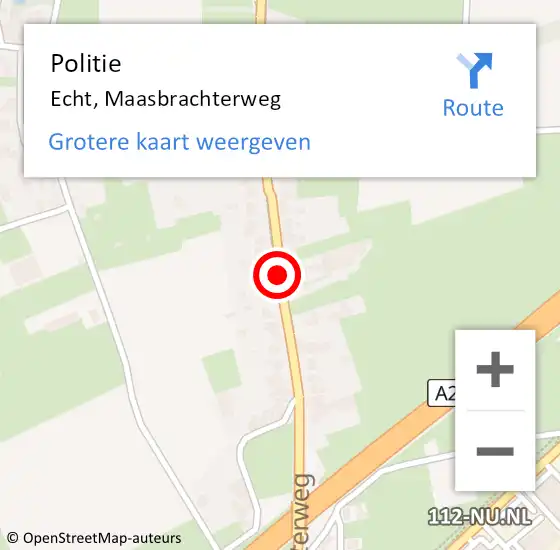 Locatie op kaart van de 112 melding: Politie Echt, Maasbrachterweg op 17 mei 2020 14:37