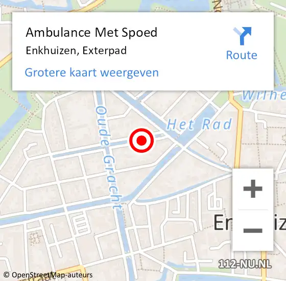 Locatie op kaart van de 112 melding: Ambulance Met Spoed Naar Enkhuizen, Exterpad op 17 mei 2020 15:40